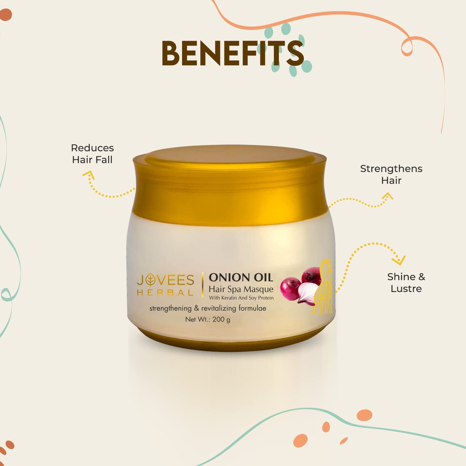 Jovees Herbal Onion Oil Hair Spa Masque With Keratin & Soy Protein – view 5