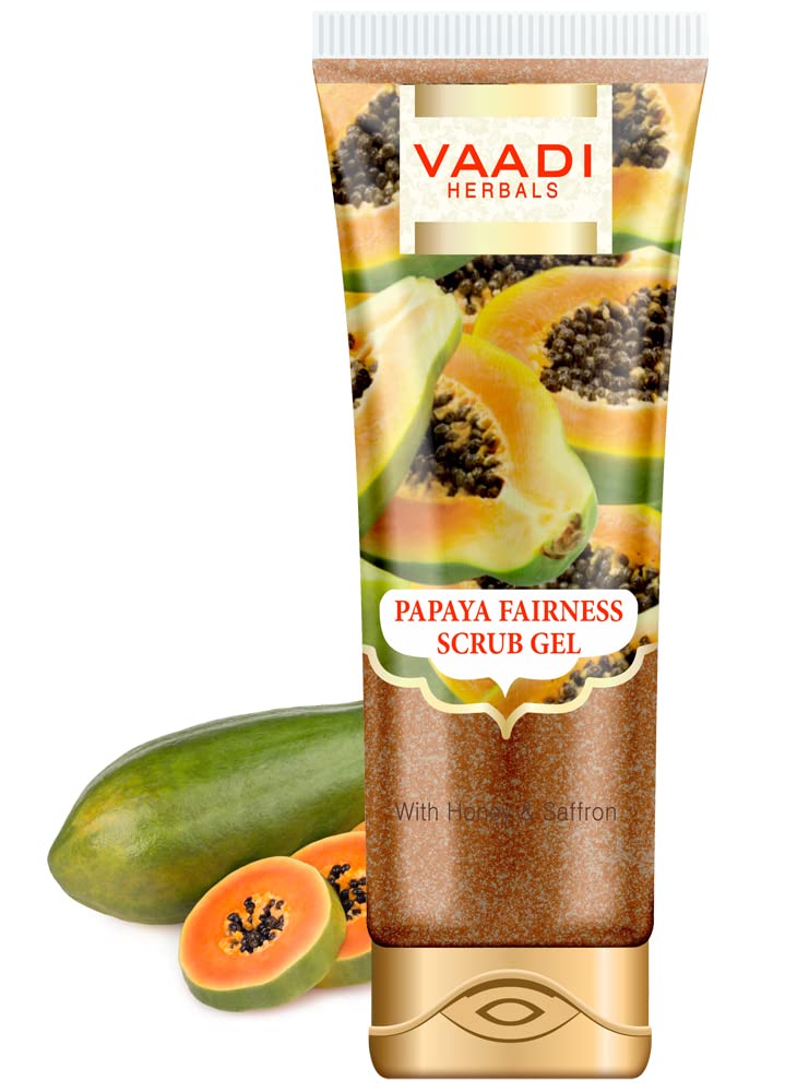 Vaadi Herbals Papaya Fairness Scrub Gel with Honey and Saffron, 110g – view 2