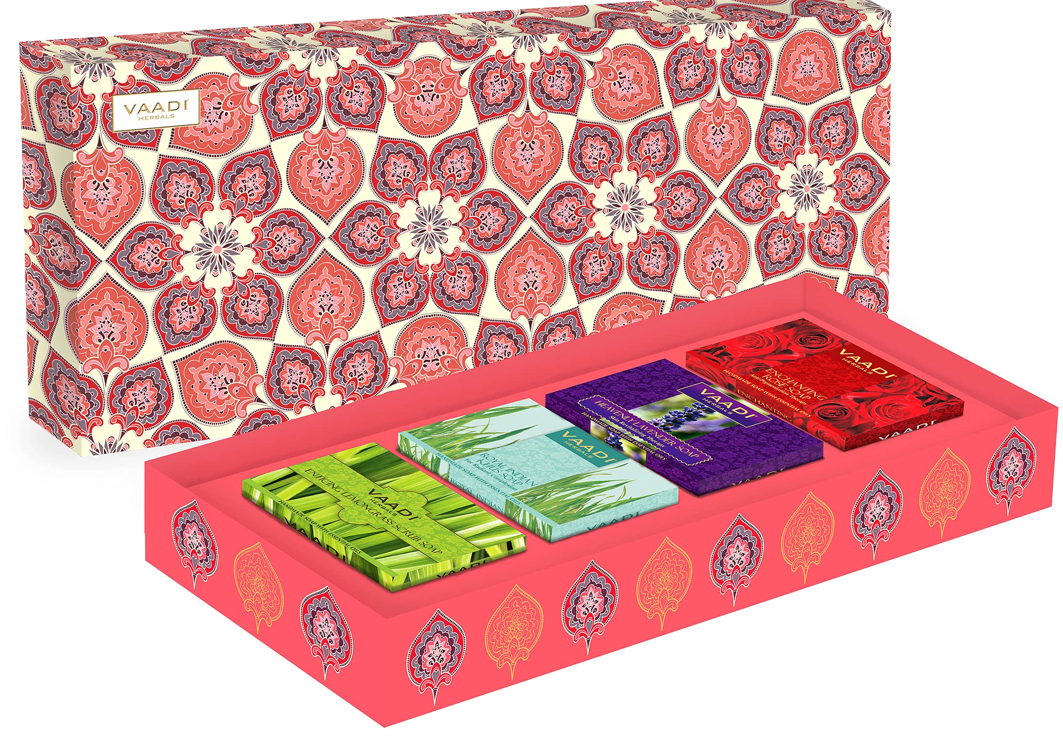 Handmade herbal soap gift box with rosemary and lemongrass scents