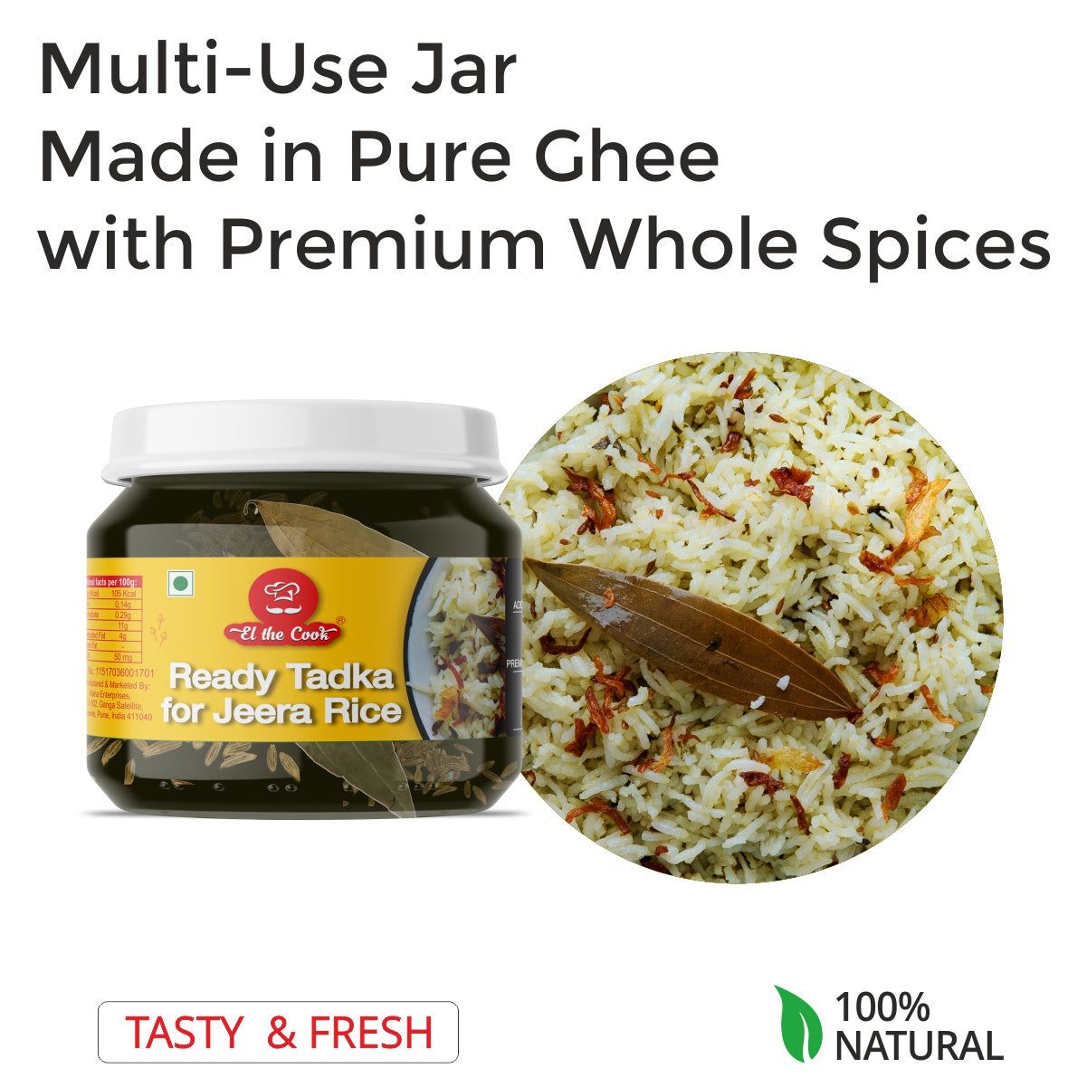El The Cook Jeera Rice Tadka Jar - 180g – view 4