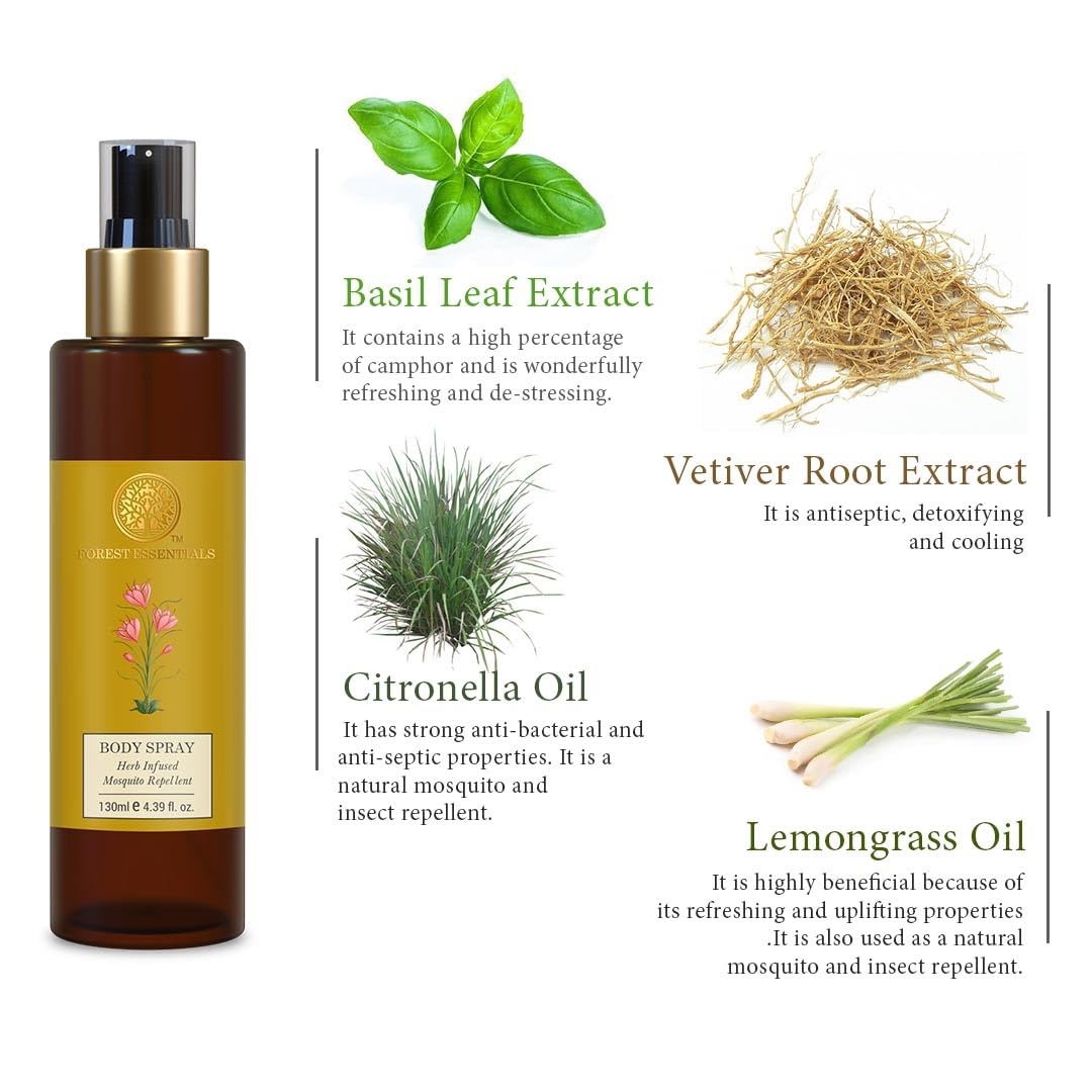 Forest Essentials Body Spray Herb Infused Mosquito Repellent & Forest Essentials Delicate Facial Cleanser Kashmiri Saffron & Neem Combo – view 4