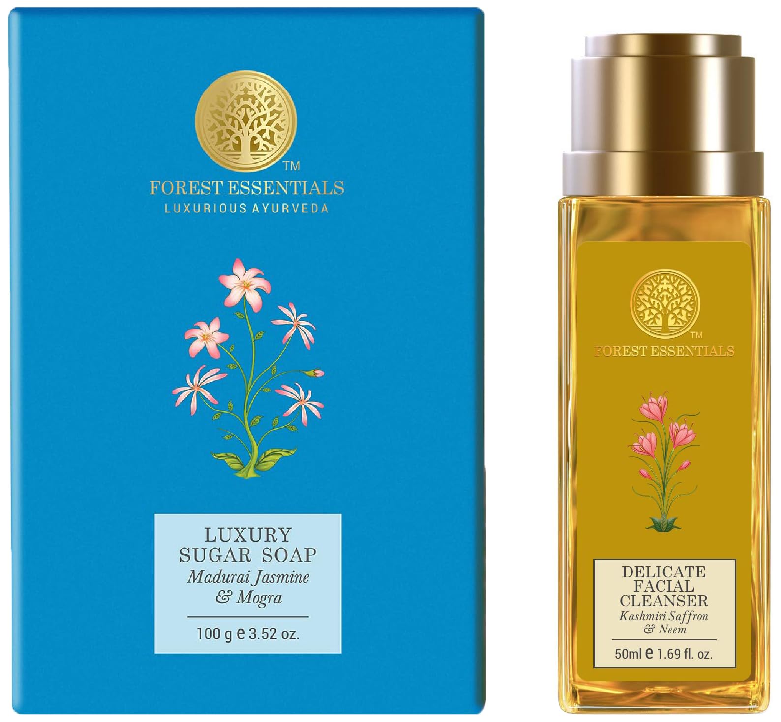 Forest Essentials sugar soap and facial cleanser combo set