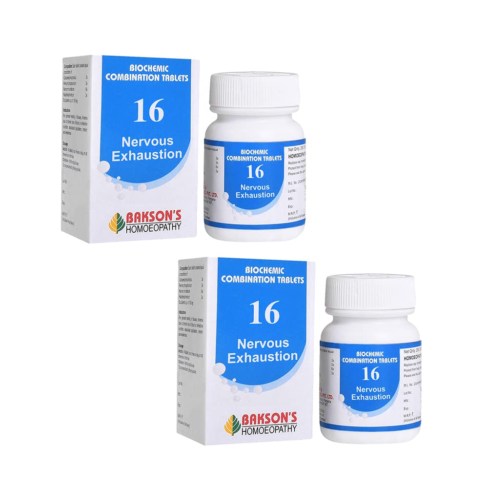 Bakson's homoeopathy biochemic combination tablets #16 pack of 2