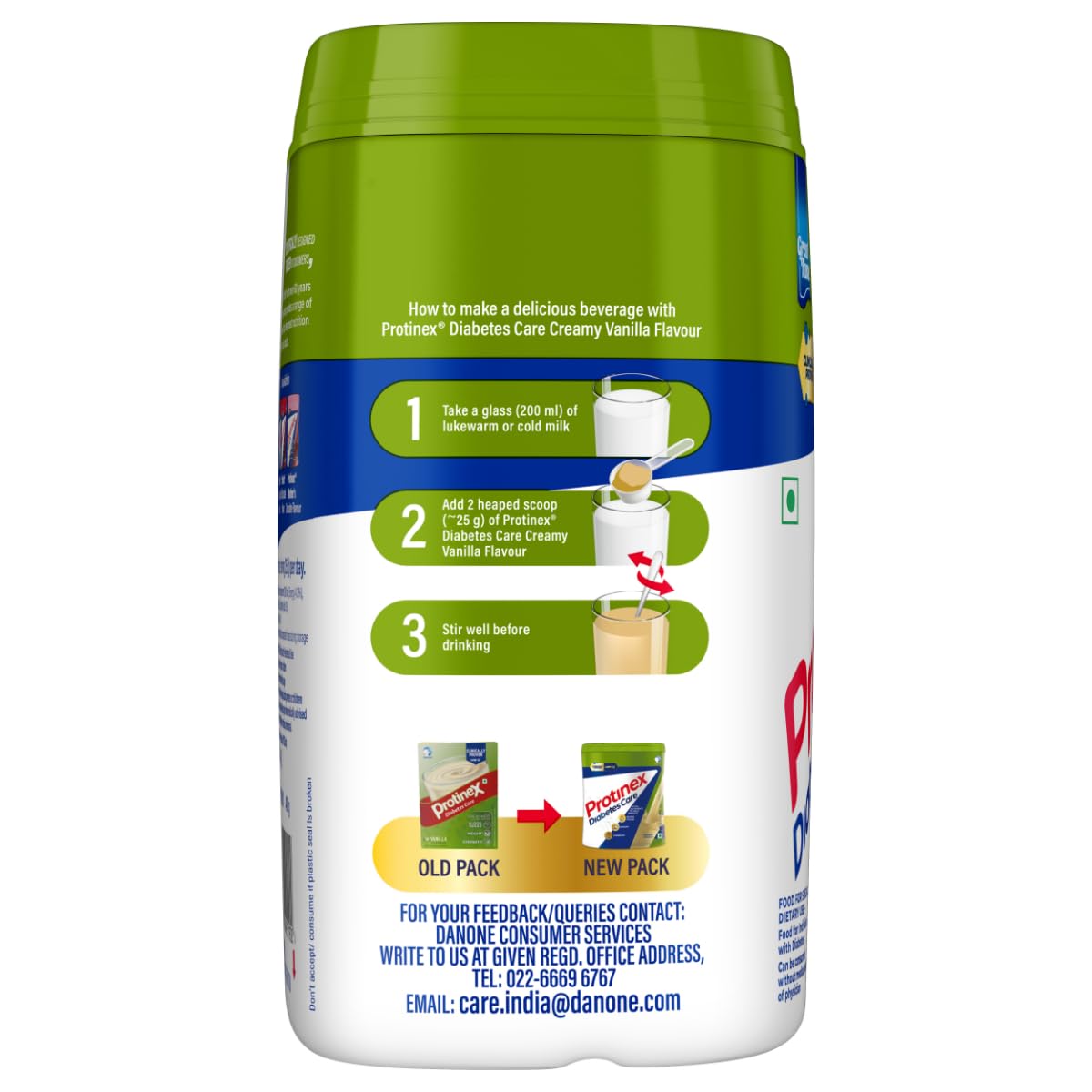 Protinex Diabetes Care (Creamy Vanilla Flavor, 400gm, Jar) Scientifically Designed Formula to help support Blood Sugar Control and Reduction in Cholesterol, 1 count, 16 servings – view 4