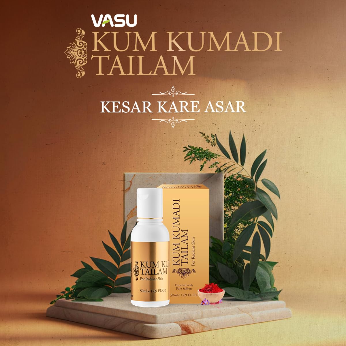 vasu Kum Kumadi Tailam 50 ml Oil Enriched With Pure Saffron For Radiant Skin – view 8