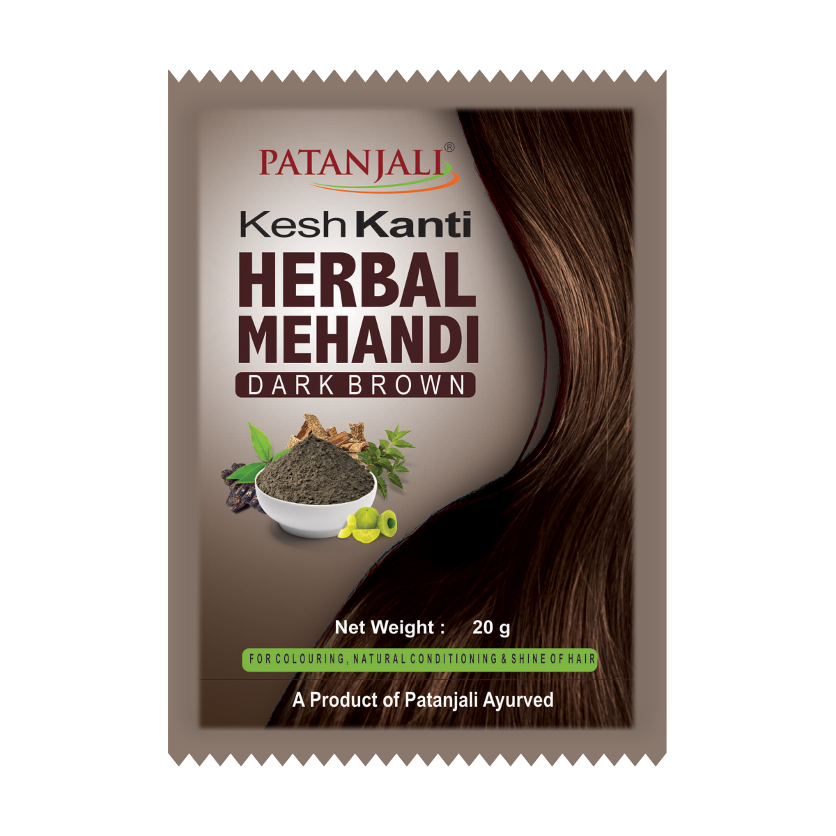 Patanjali herbal mehandi dark brown powder pack of 6