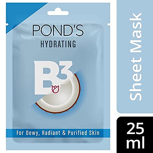 POND'S Hydrating Sheet Mask, With 100% Natural Coconut Water & Vitamin B3 For Dewy Radiant Skin, Paraben Free, Biodegradable Fabric, 25 ml – view 2