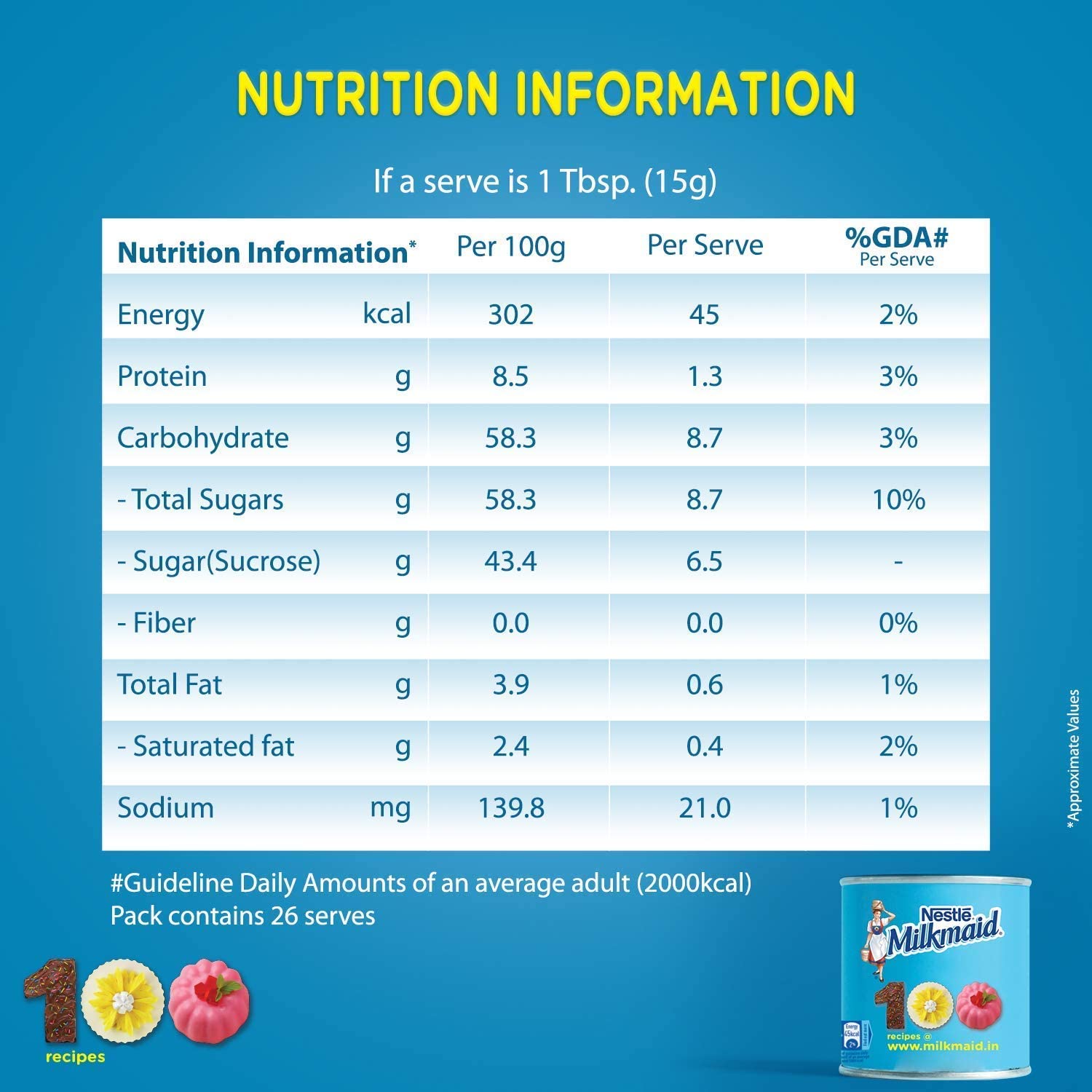 Milkmaid Nestle Tin, 380G/400G (Weight May Vary), Liquid – view 4