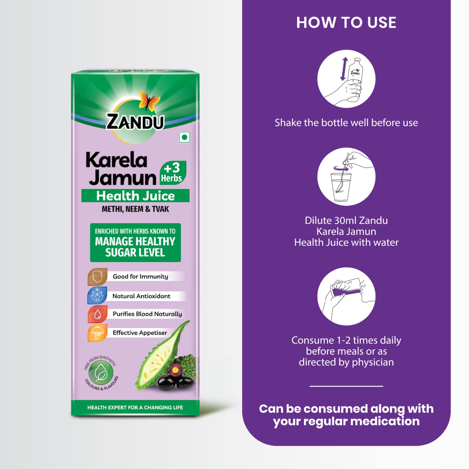Zandu Aloe Vera Juice with 5 added Herbs, 1 L, Pure and Natural, Ayurvedic Immunity Booster, Good for Digestive Health, Skin Health & Liver Function – view 7