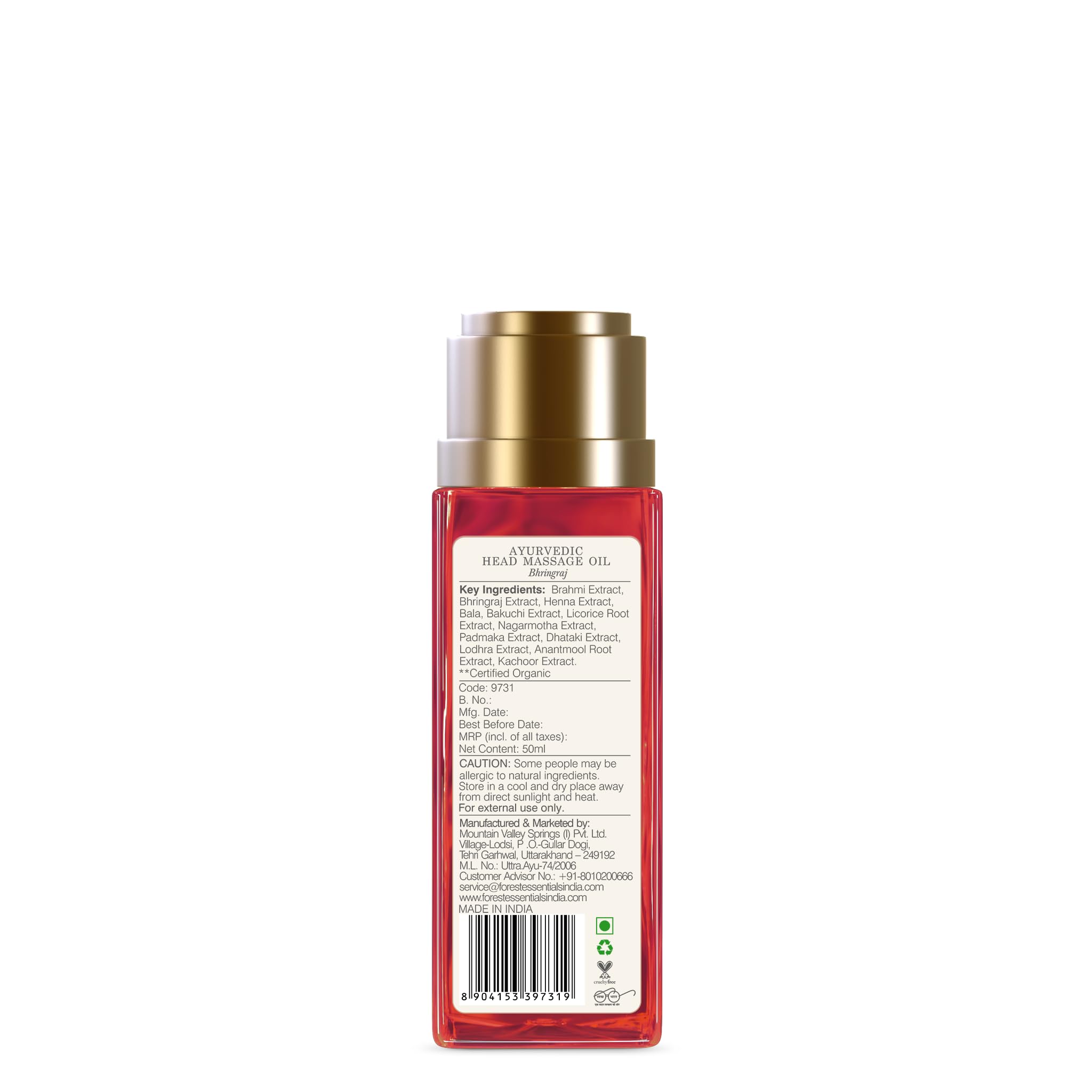 Forest Essentials Travel Size Ayurvedic Herb Enriched Head Massage Oil Bhringraj – view 6
