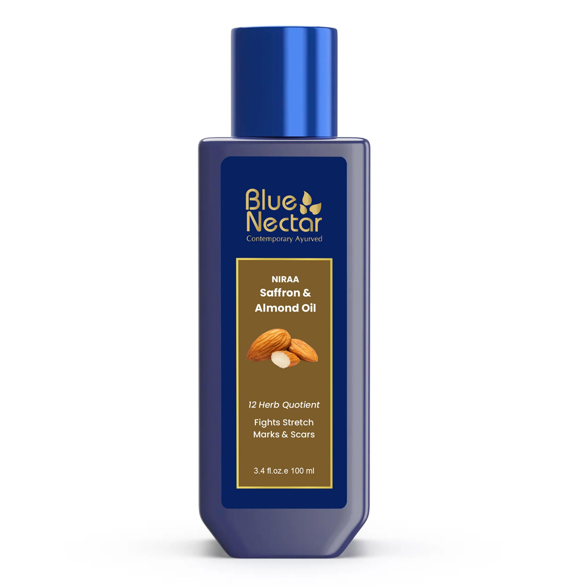 Blue Nectar pregnancy stretch marks body oil with saffron and almond