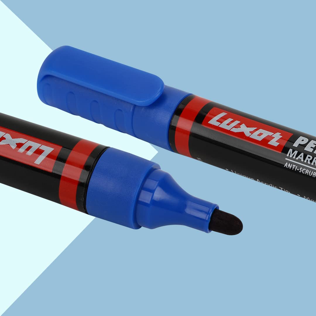 Luxor Refillable Permanent Marker in Brilliant Blue, Pack of 10, Ideal for Clear and Eco-Friendly Marking – view 3