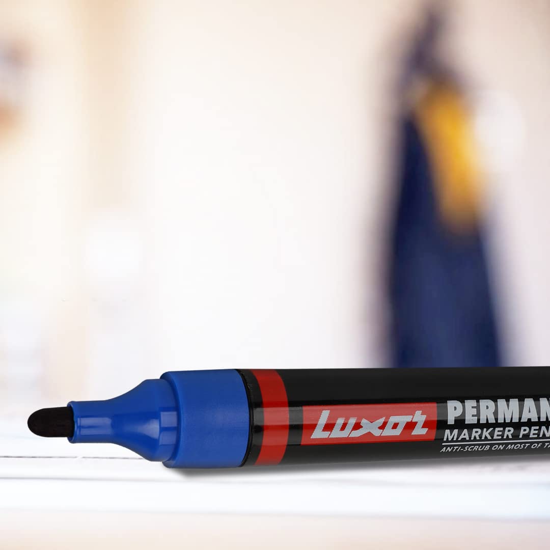 Luxor Refillable Permanent Marker in Brilliant Blue, Pack of 10, Ideal for Clear and Eco-Friendly Marking – view 5