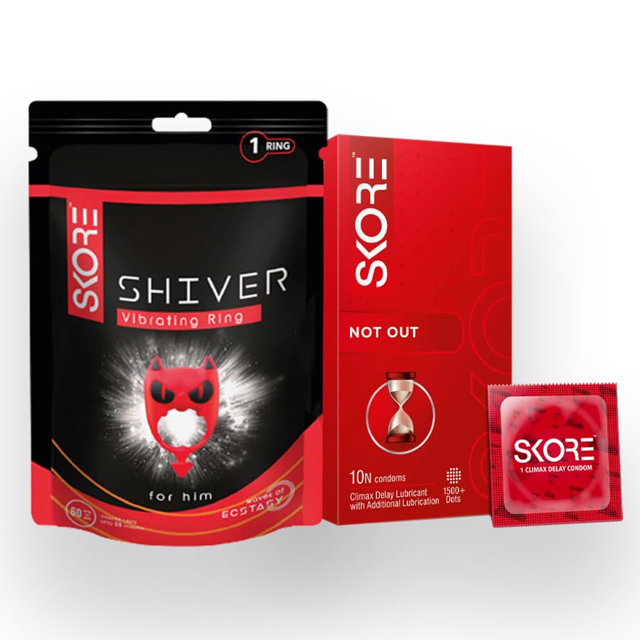 Skore dotted condom pack and ring for adult use