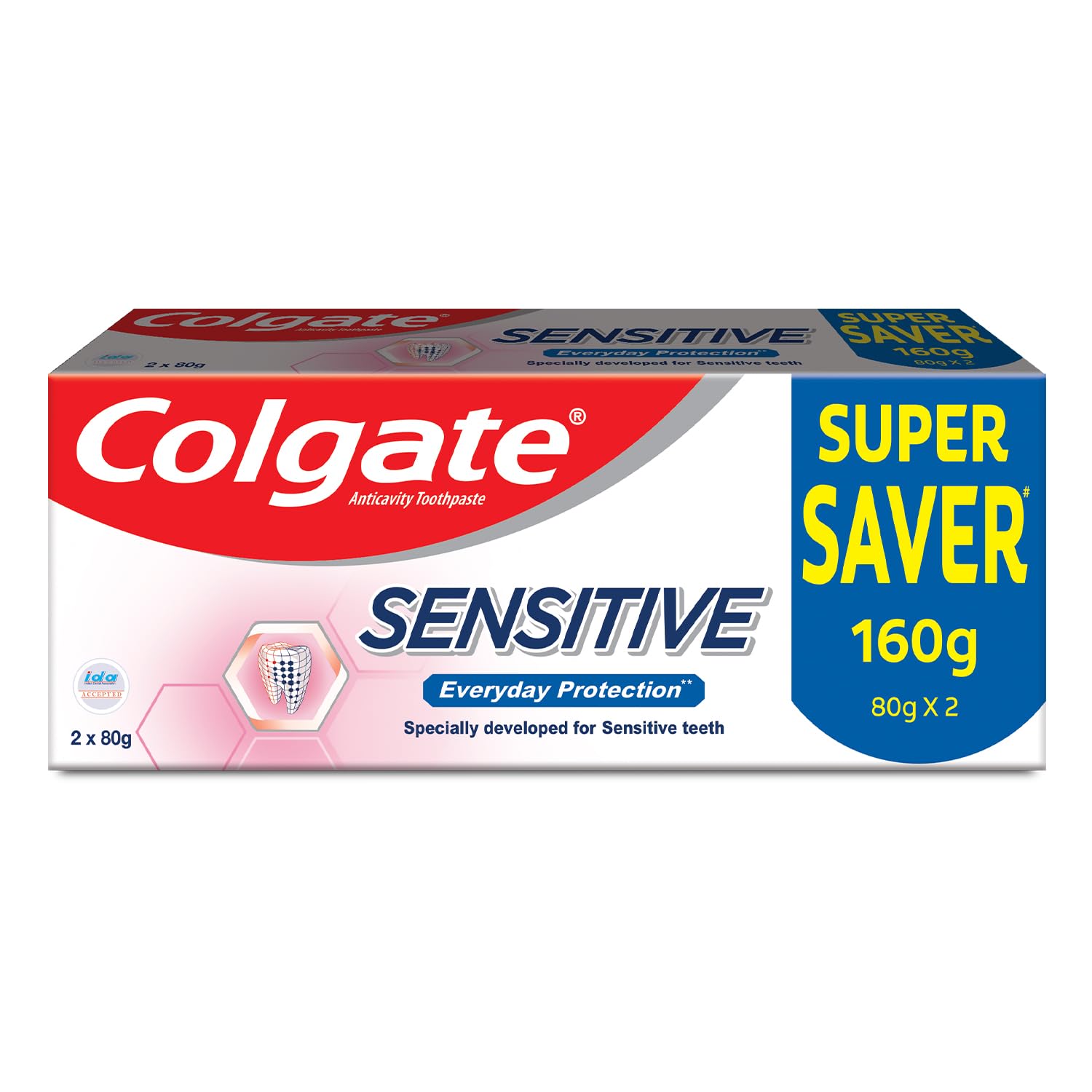 Twin pack of Colgate sensitive toothpaste for daily oral care