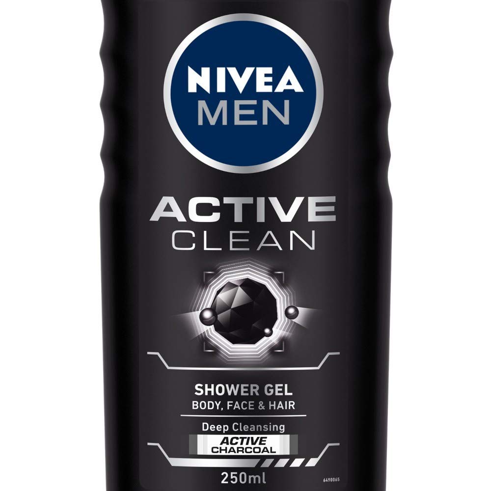 NIVEA Men Active Clean Shower Gel, 250ml With Free Loofah – view 6