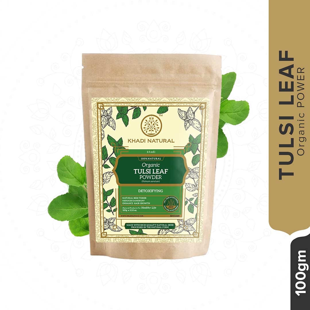 KHADI NATURAL Tulsi Leaf Organic Powder Pack of 2 (2x100gm) 200gm – view 4