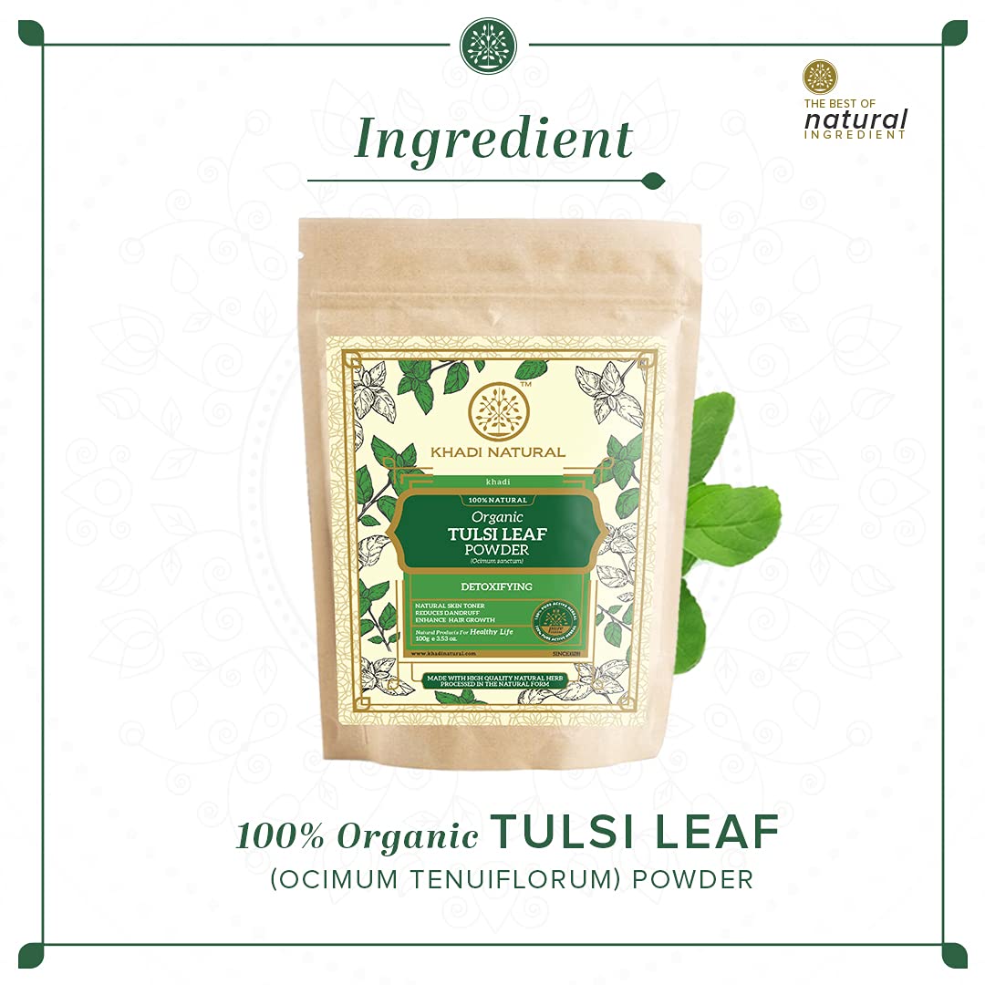 KHADI NATURAL Tulsi Leaf Organic Powder Pack of 2 (2x100gm) 200gm – view 7