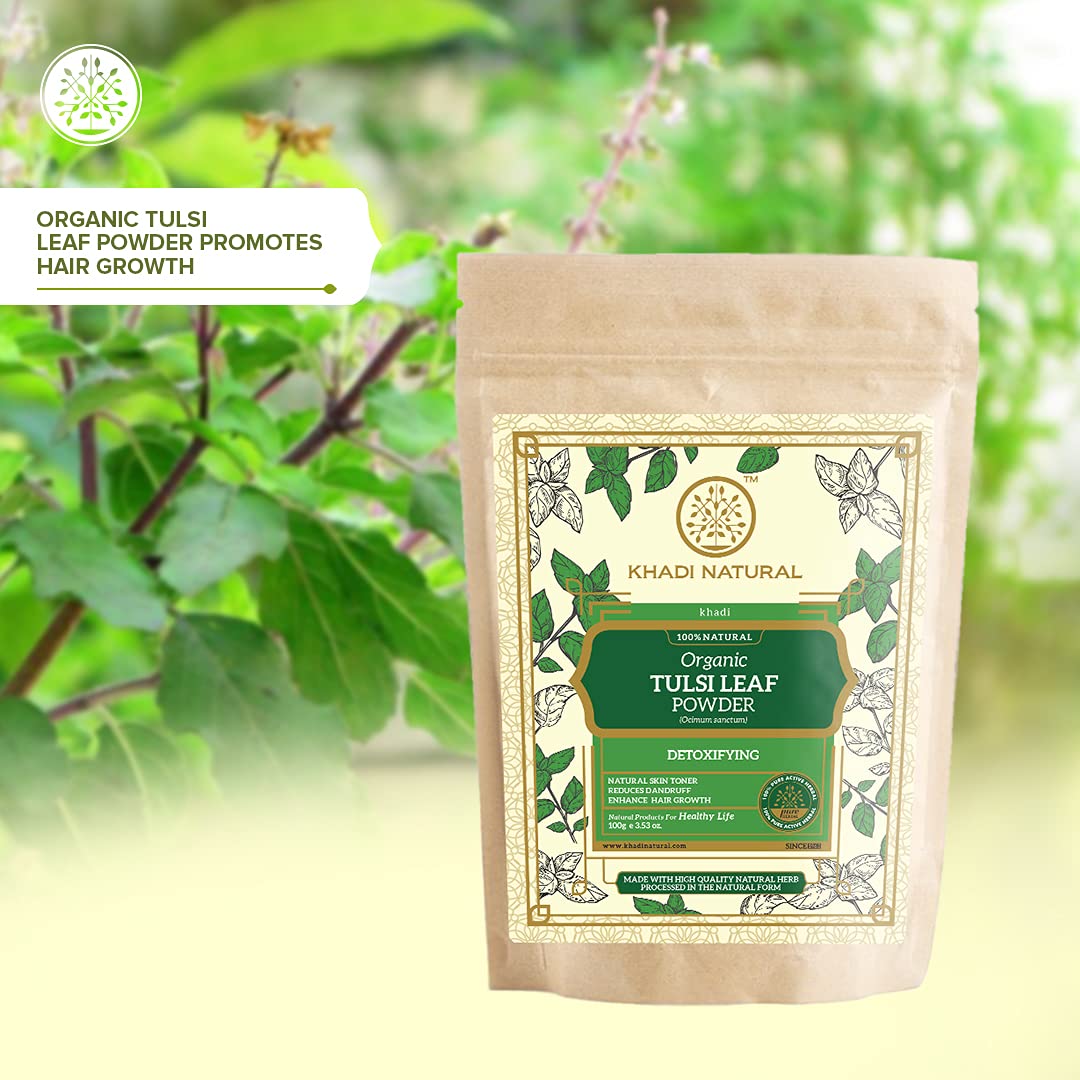 KHADI NATURAL Tulsi Leaf Organic Powder Pack of 2 (2x100gm) 200gm – view 8