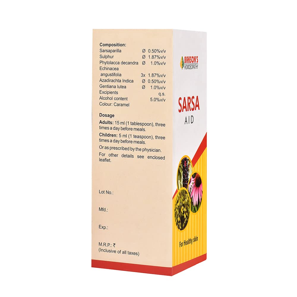 Dr. Bakshi's BAKSON'S HOMOEOPATHY Sarsa Aid Syrup (450ml) – view 2