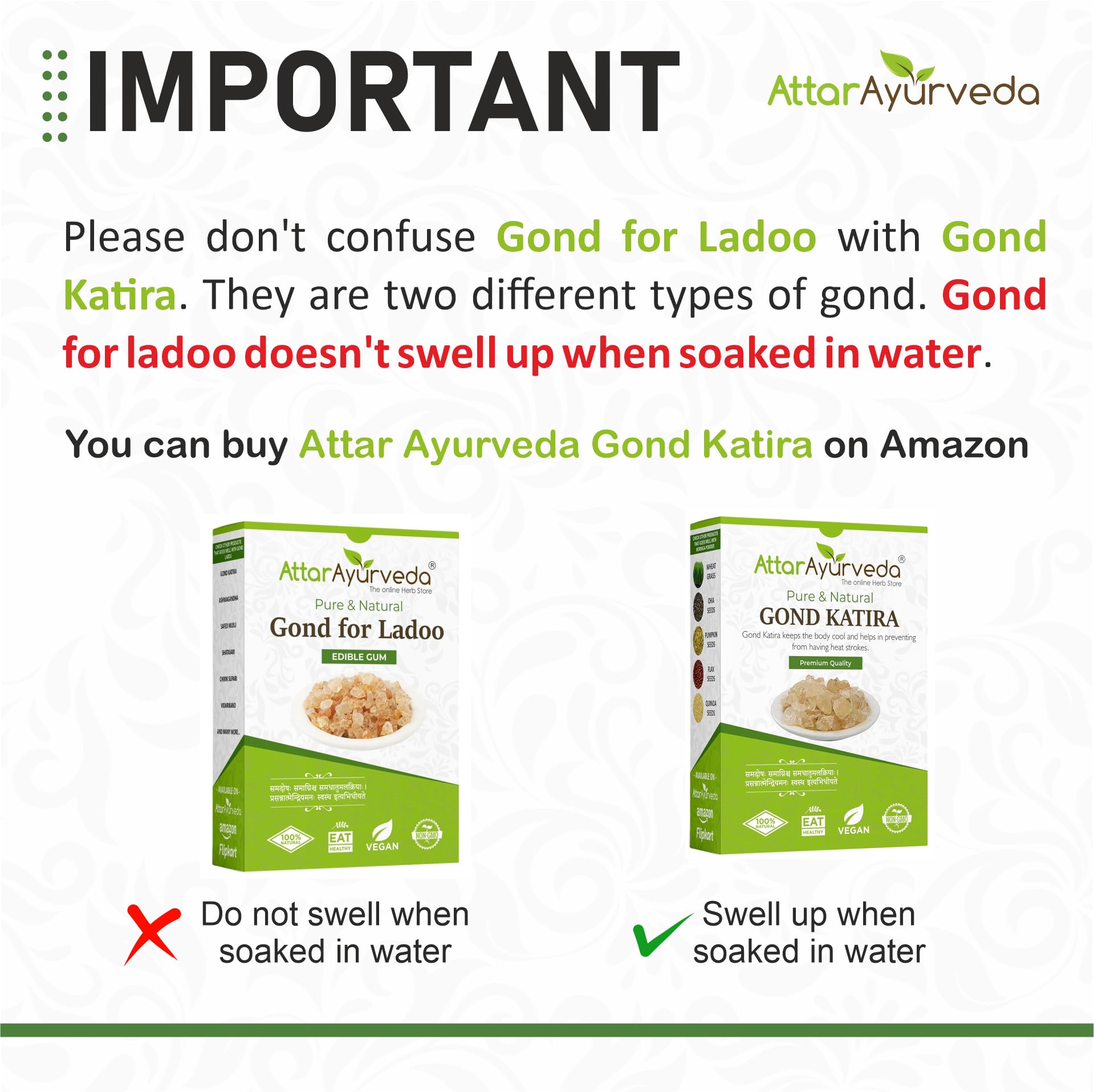 Attar Ayurveda Edible Gond for Laddu 250 grams – view 3