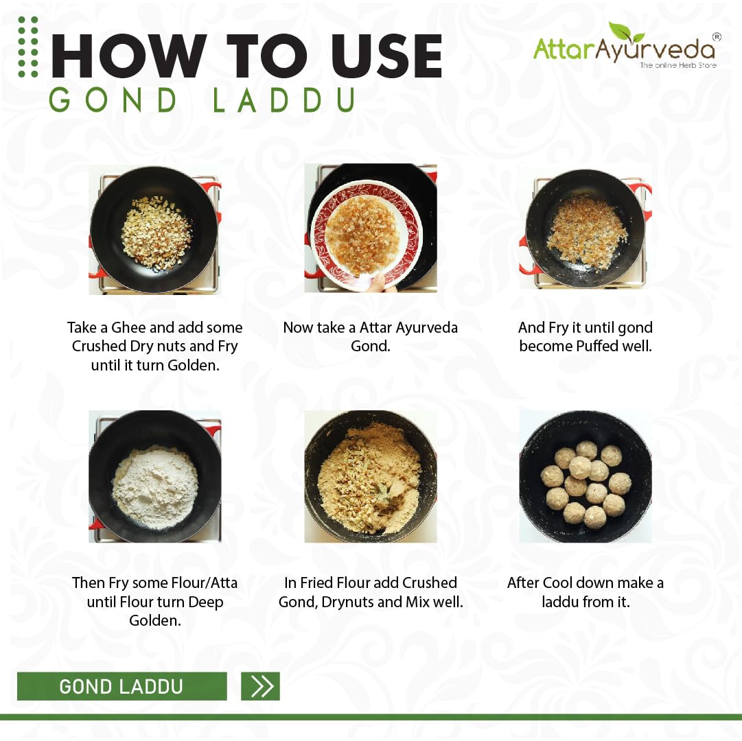 Attar Ayurveda Edible Gond for Laddu 250 grams – view 6