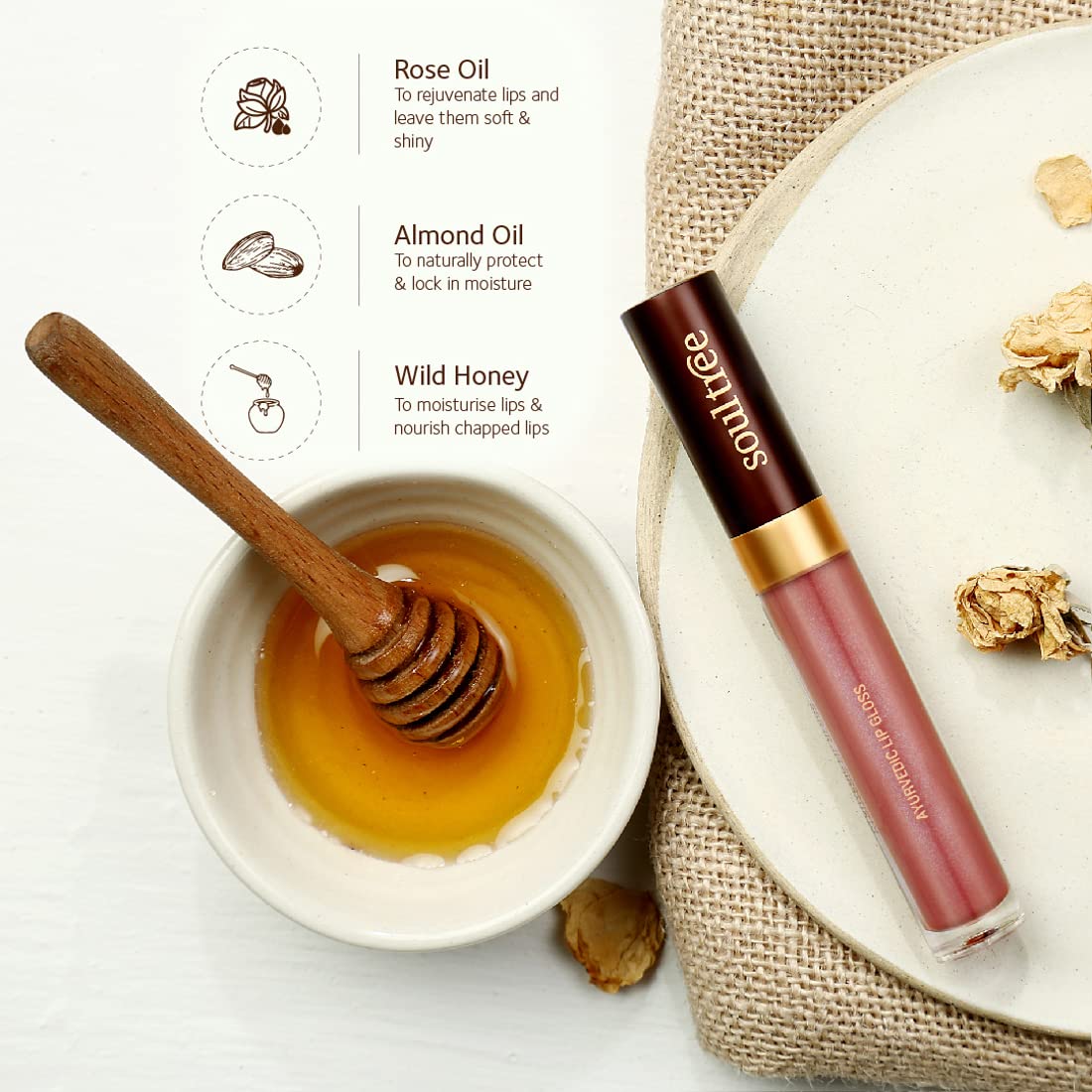 SoulTree Ayurvedic Lip Gloss - Sunshine Colour(201), 5 g – view 5