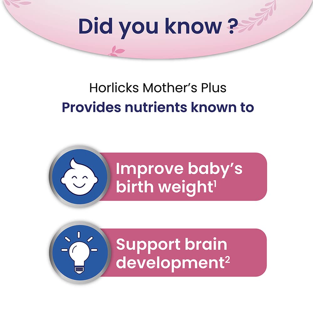 Horlicks Mother's Horlicks Plus Powder, Health Drink For Pregnancy & Lactation, Protein For Healthy Birth Weight, No Added Sugar, Kesar Flavour, Refill, 500G – view 4