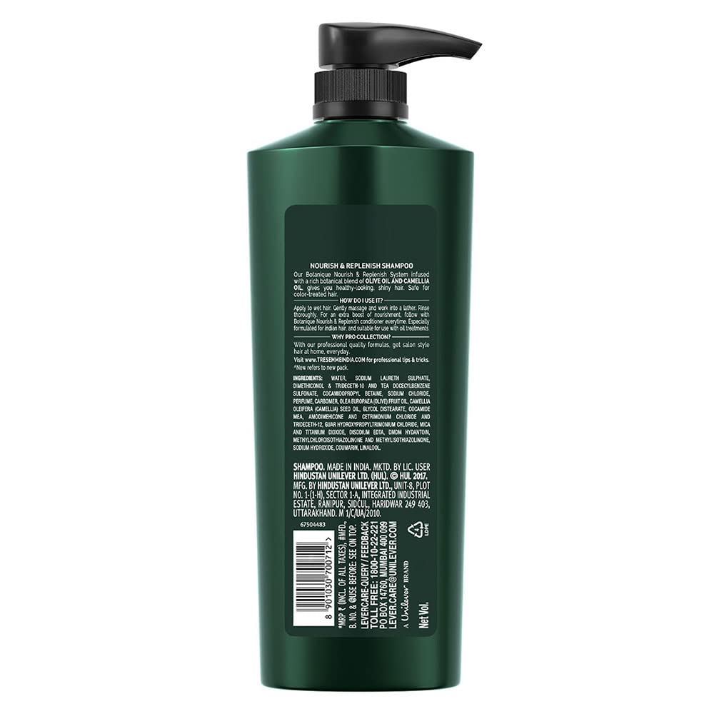 Tresemme Botanique Nourish & Replenish, Shampoo, 580ml, for Frizz Control & Hair Growth, with Olive Camellia Oil, Smoothens Dry Hair, No Dyes, Paraben-Free – view 2