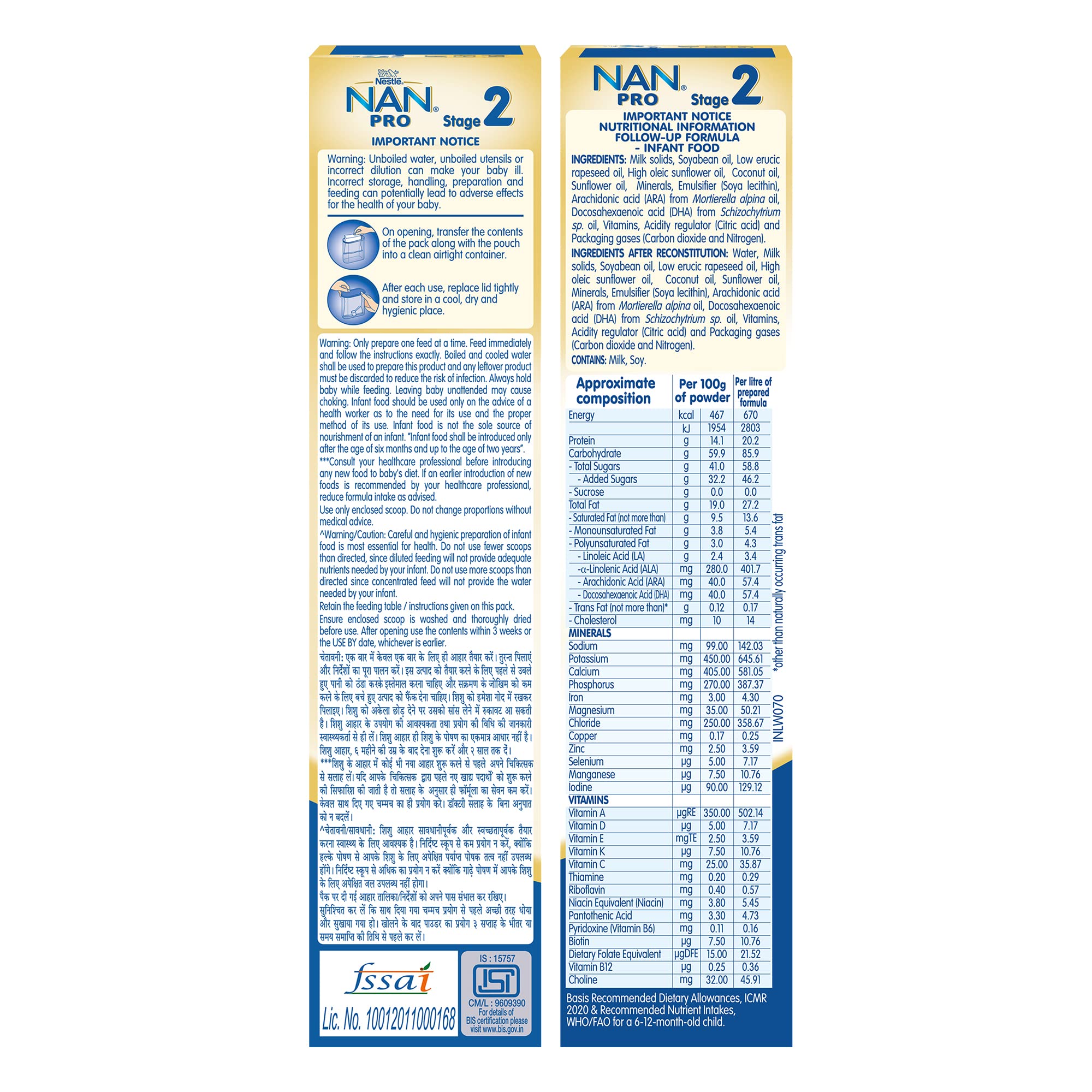 Nestle NAN PRO 2 Follow-up Formula Powder - After 6 months, Stage 2, 400g Bag-In-Box Pack – view 3