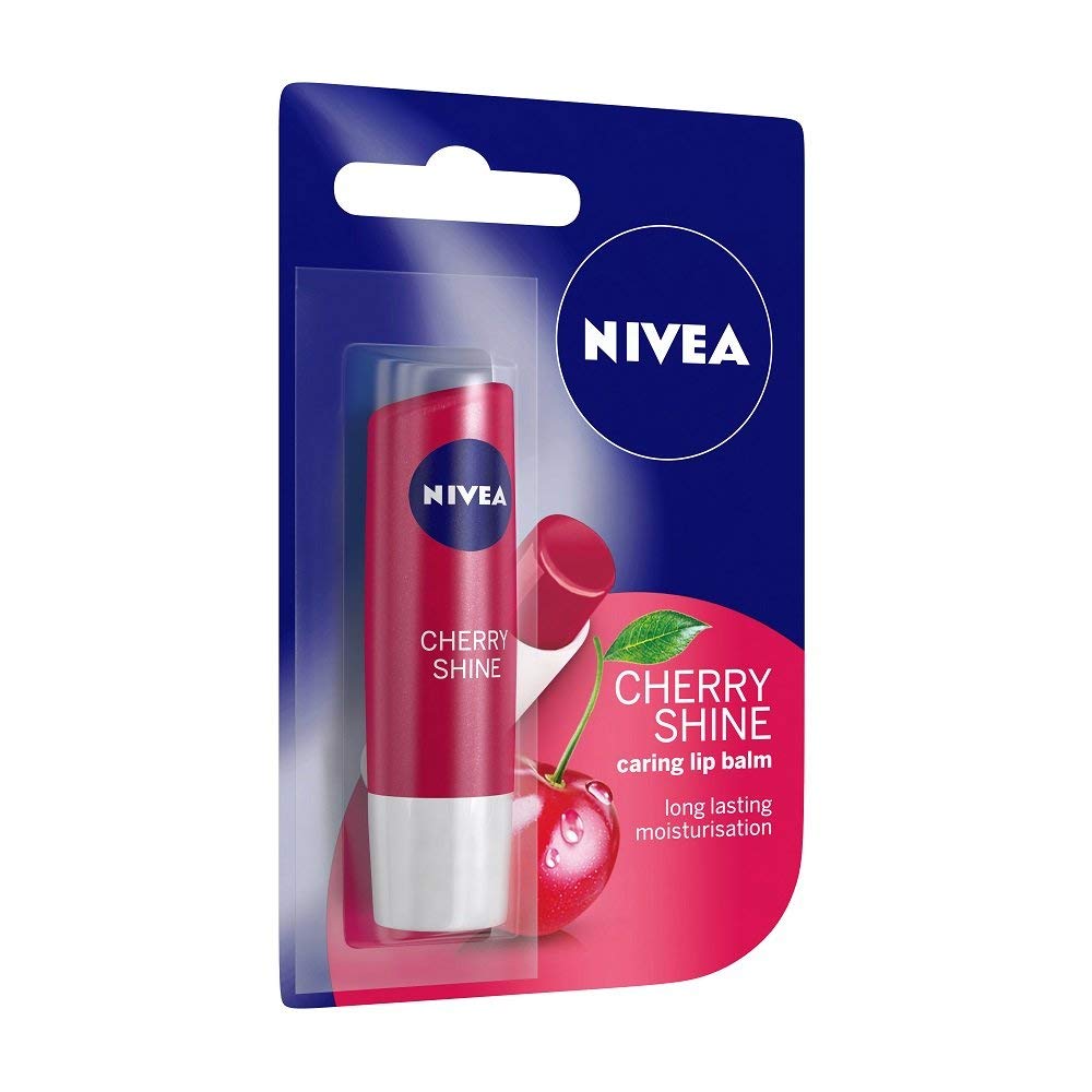 Nivea Cherry Fruity Shine Lip Care Balm, 4g (Pack of 3) – view 3