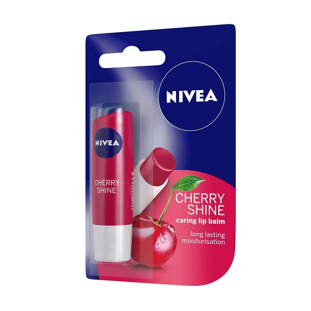 Nivea Cherry Fruity Shine Lip Care Balm, 4g (Pack of 3) – view 4