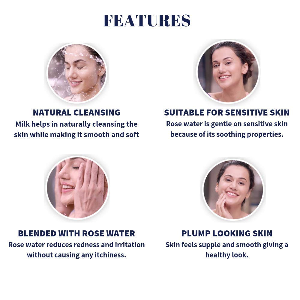 NIVEA Milk Delights Caring Rosewater Face Wash For Sensitive Skin, 100ml (Pack of 3) – view 3