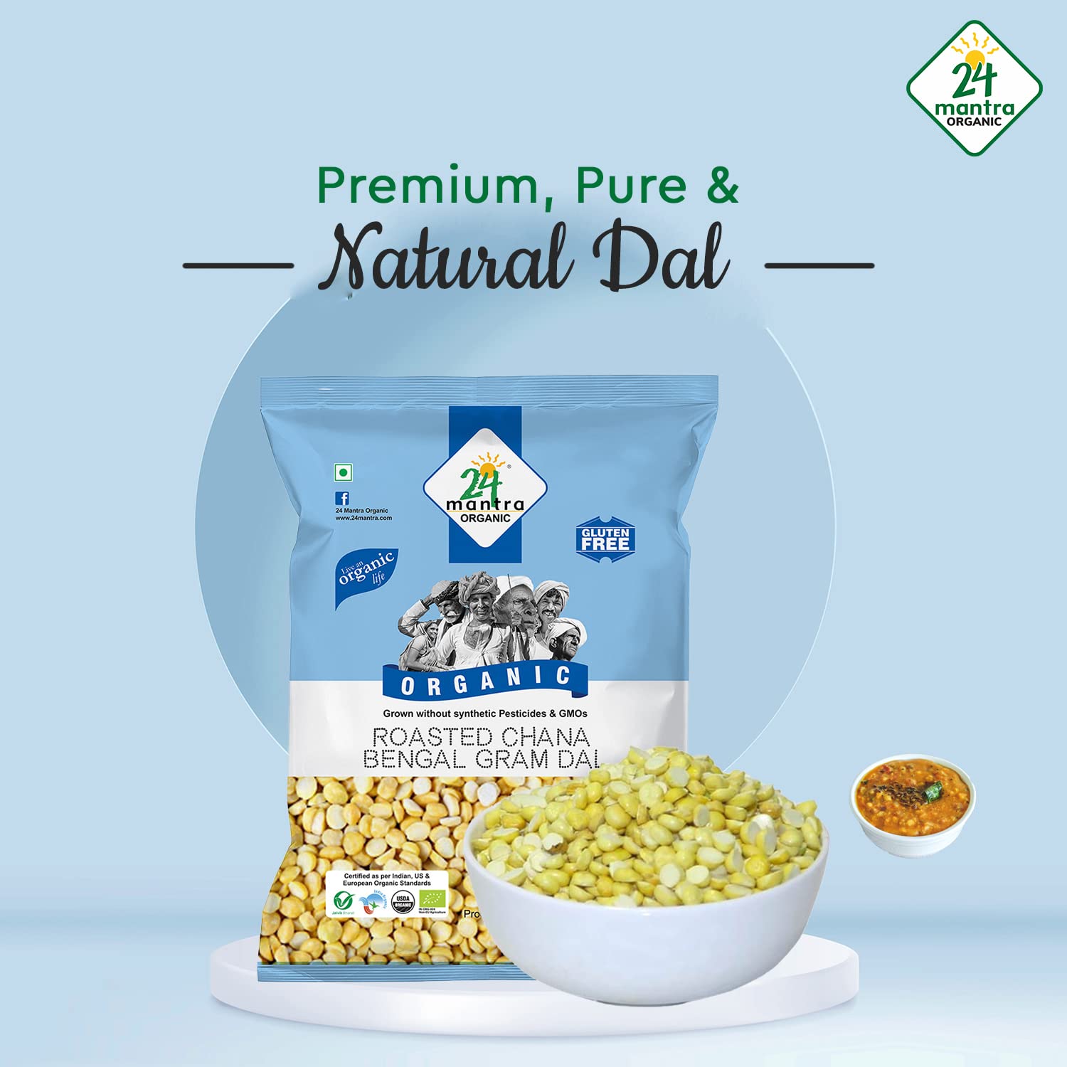 24 Mantra Organic Chana Dal/Bengalgram Dal/Kandi pappu - 1 Kg – view 4