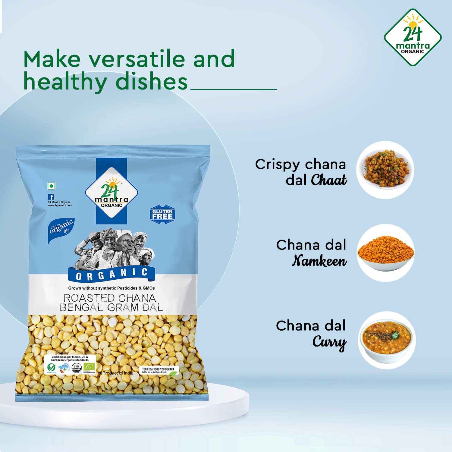 24 Mantra Organic Chana Dal/Bengalgram Dal/Kandi pappu - 1 Kg – view 6