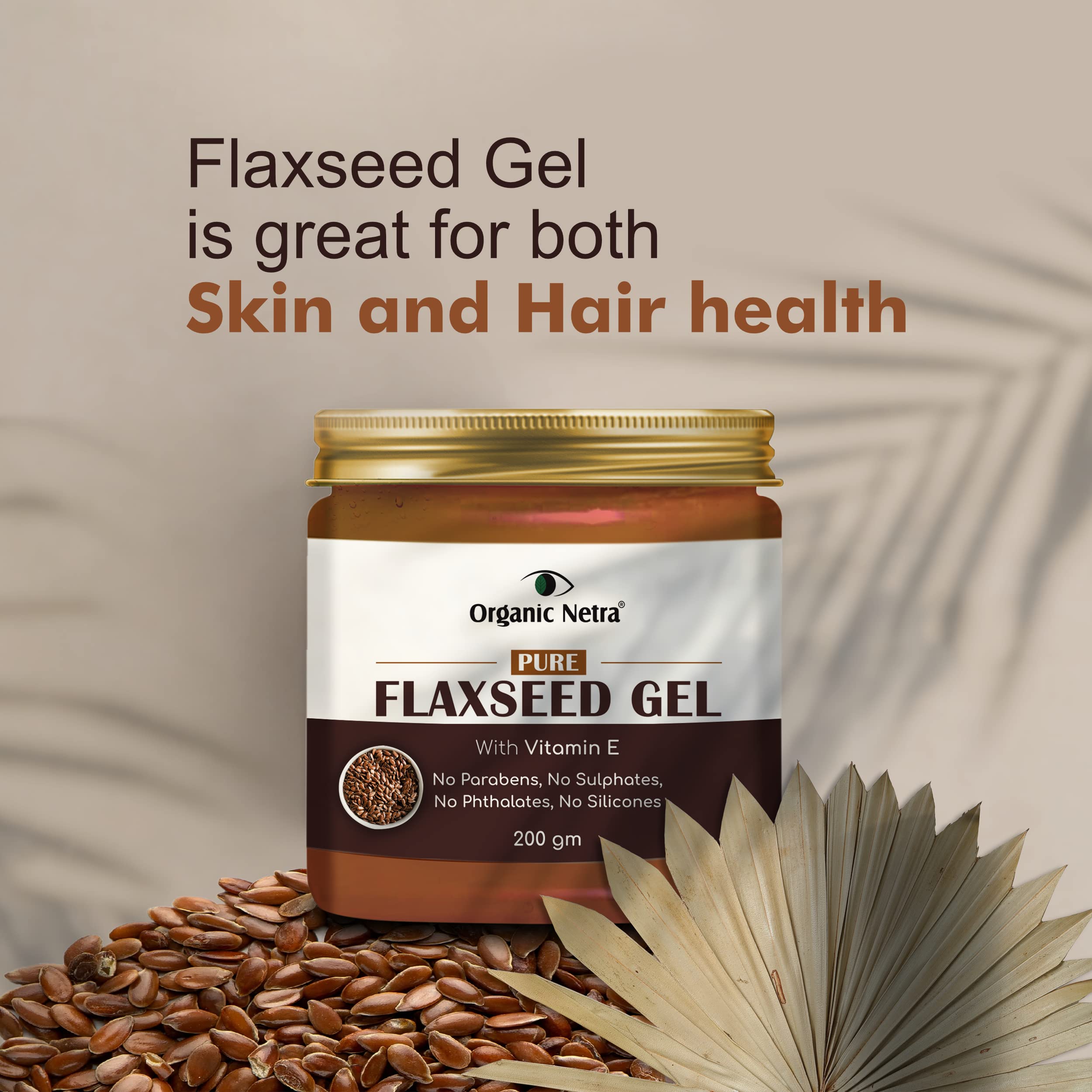 Organic Netra Pure Flaxseed Gel With Vitamin E For Hair & Skin, Strengthens & Nourishes Hair & Skin Health, Safe & Mild For All Skin Type, Reduces Fine Lines & Wrinkles, 200g (Pack of 2) – view 9