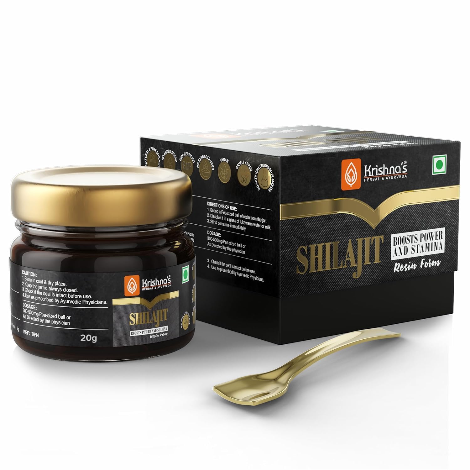 Pure Himalayan shilajit resin bottle from KRISHNA'S HERBAL & AYURVEDA