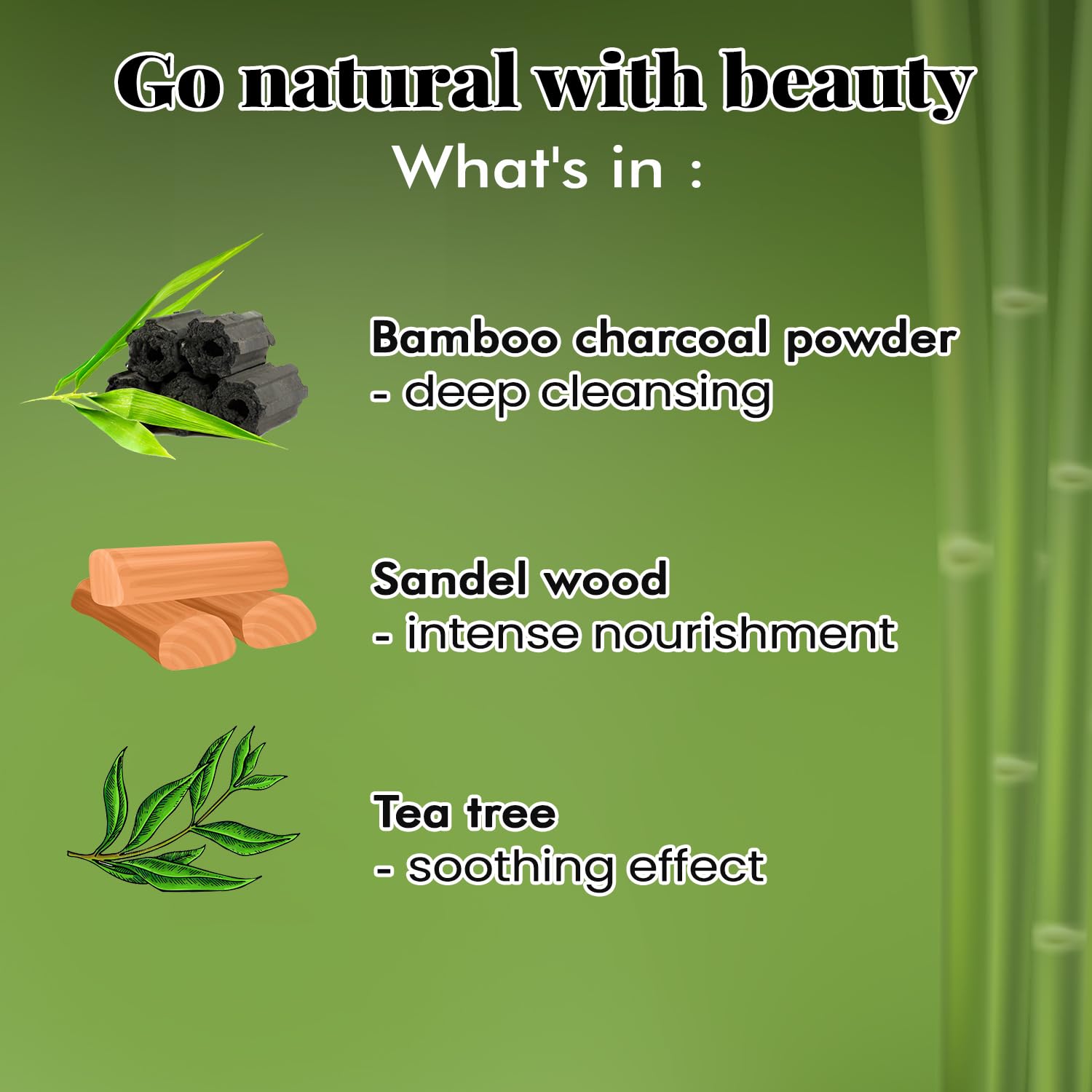 NutriGlow NATURAL'S Bamboo Charcoal Face Wash with Sandalwood for Daily Exfoliation, Refresh Skin - All Skin Types - 100g – view 5
