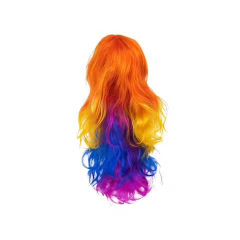 Long multicolor straight hair wig for costume and festive wear