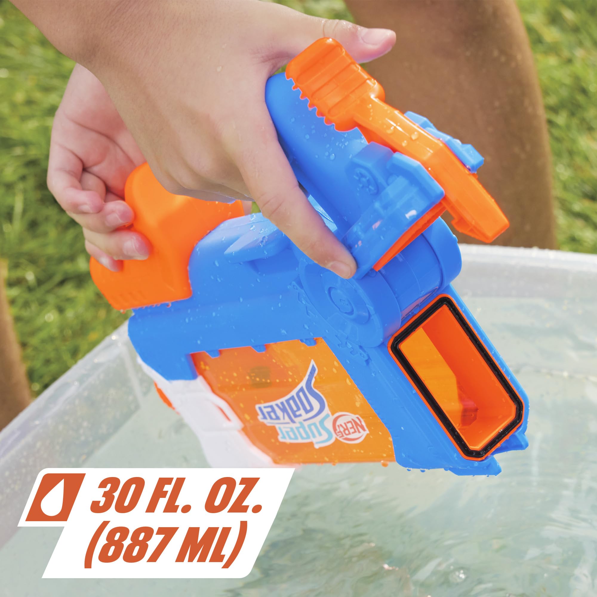 Nerf Super Soaker Flip Fill Water Blaster - 4 Spray Styles - Fast Fill - Large 890ml Water Tank - Pichkari for Outdoor Water Games, Branded Toy Pichkari for Holi Festival, for Kids 6+ – view 2