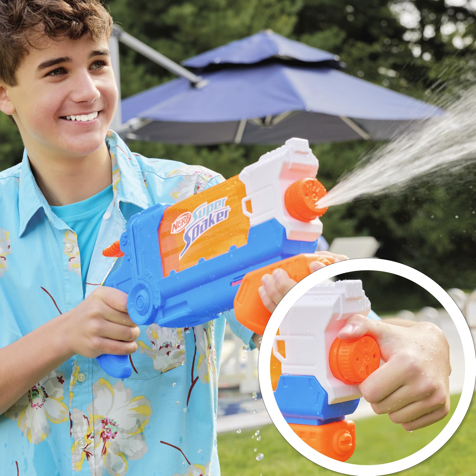 Nerf Super Soaker Flip Fill Water Blaster - 4 Spray Styles - Fast Fill - Large 890ml Water Tank - Pichkari for Outdoor Water Games, Branded Toy Pichkari for Holi Festival, for Kids 6+ – view 4