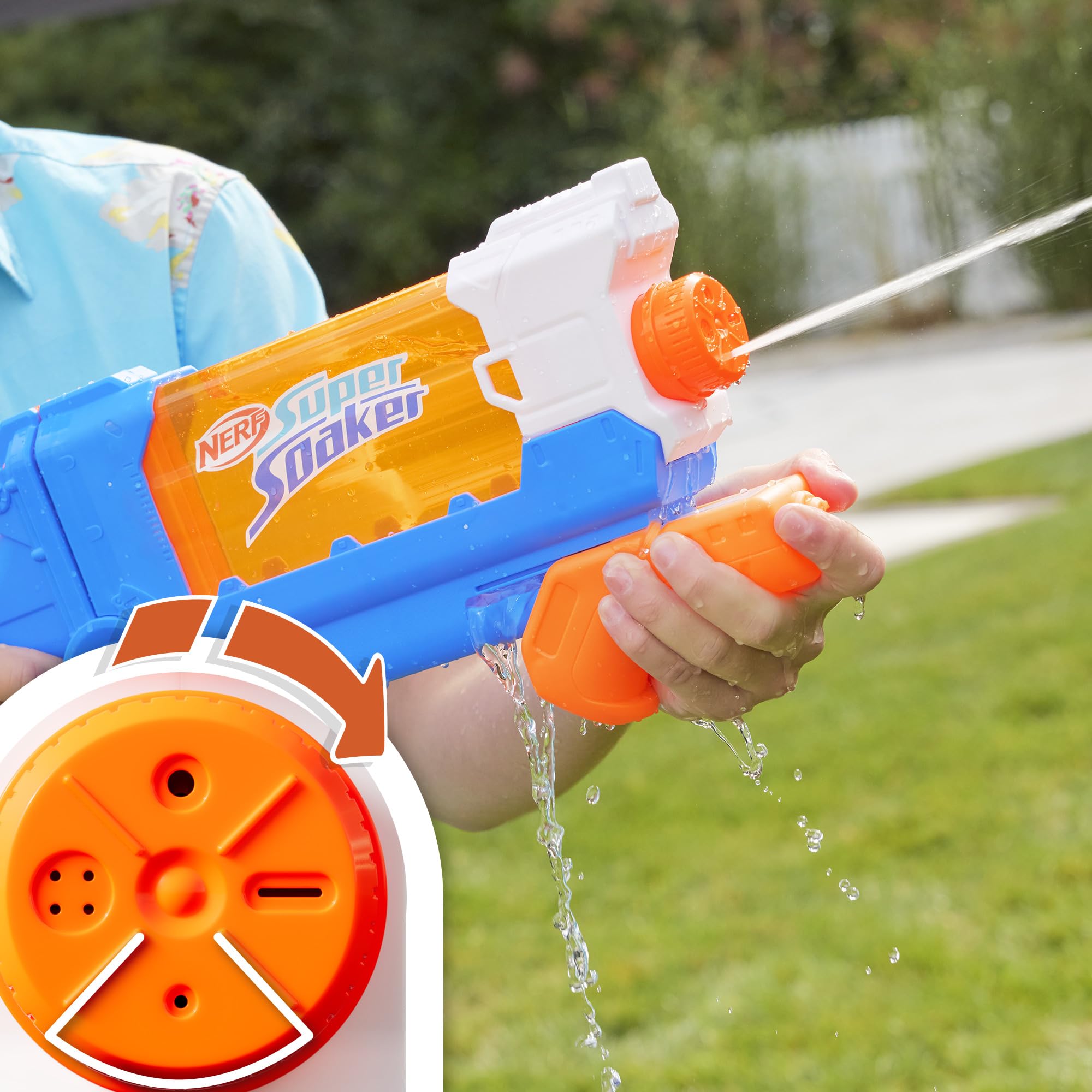 Nerf Super Soaker Flip Fill Water Blaster - 4 Spray Styles - Fast Fill - Large 890ml Water Tank - Pichkari for Outdoor Water Games, Branded Toy Pichkari for Holi Festival, for Kids 6+ – view 8