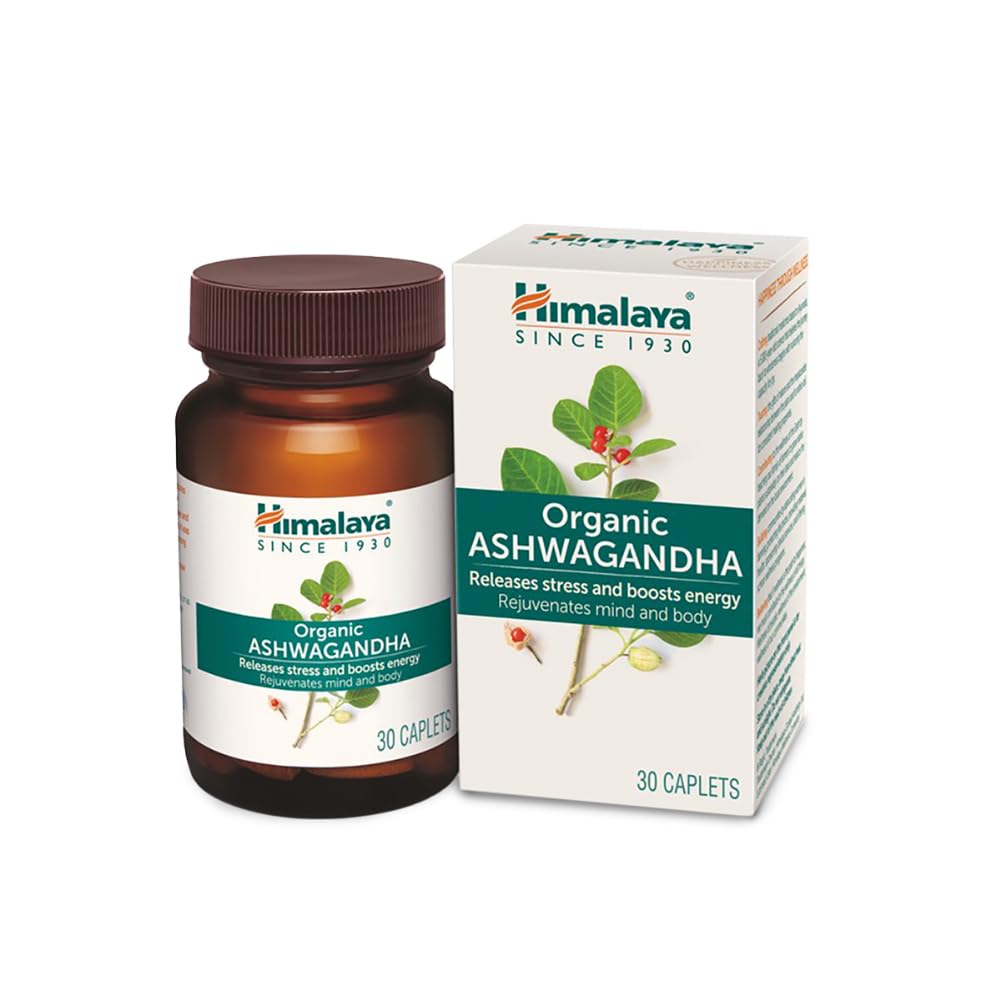 Himalaya Ashwagandha tablets bottle for adult wellness, 30 count
