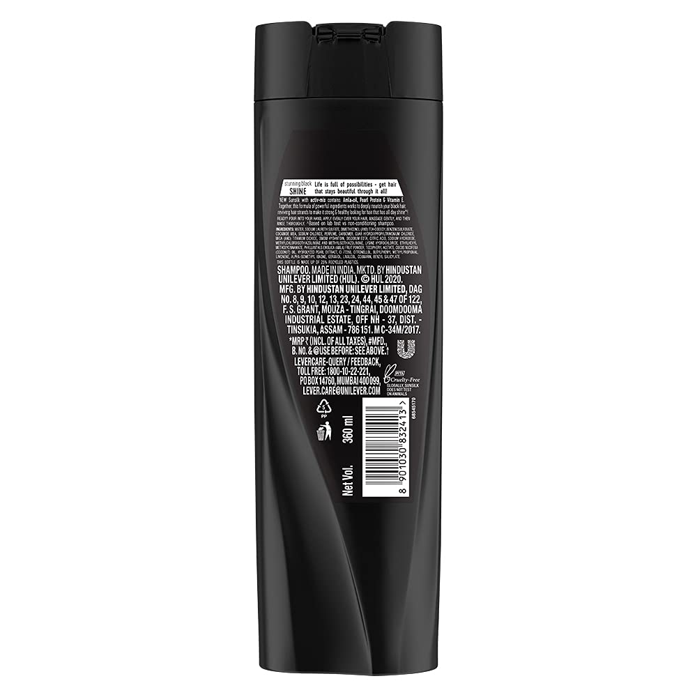 Sunsilk Stunning Black Shine Shampoo 360 ml, With Amla + Oil & Pearl Protein, Gives Shiny, Moisturised, Fuller Hair – view 2