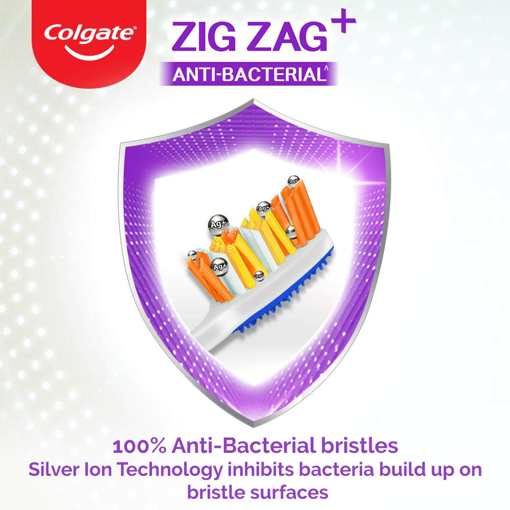 Colgate Strong Teeth Cavity Protection Toothpaste, Colgate Toothpaste with Calcium Boost, 500gm Saver Pack, India's No.1 Toothpaste & Colgate ZigZag Toothbrush - Medium (Buy 2 Get 1) – view 7