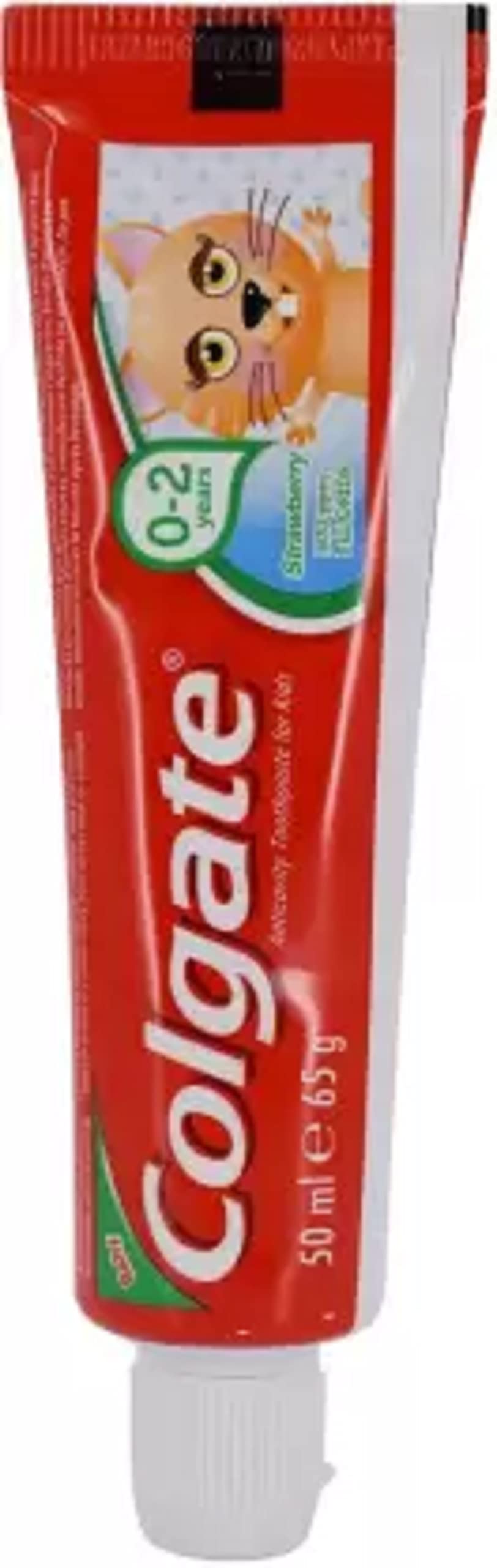 Colgate strawberry toothpaste tube for babies and toddlers 0-2 years