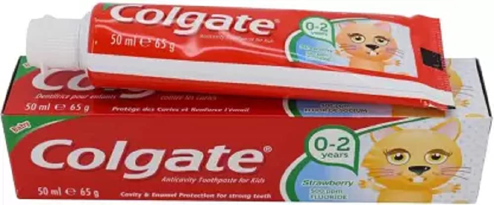 Colgate Anticavity Toothpaste for Kids,Strawberry (0-2 yrs) 50ml Toothpaste (65 g) – view 2
