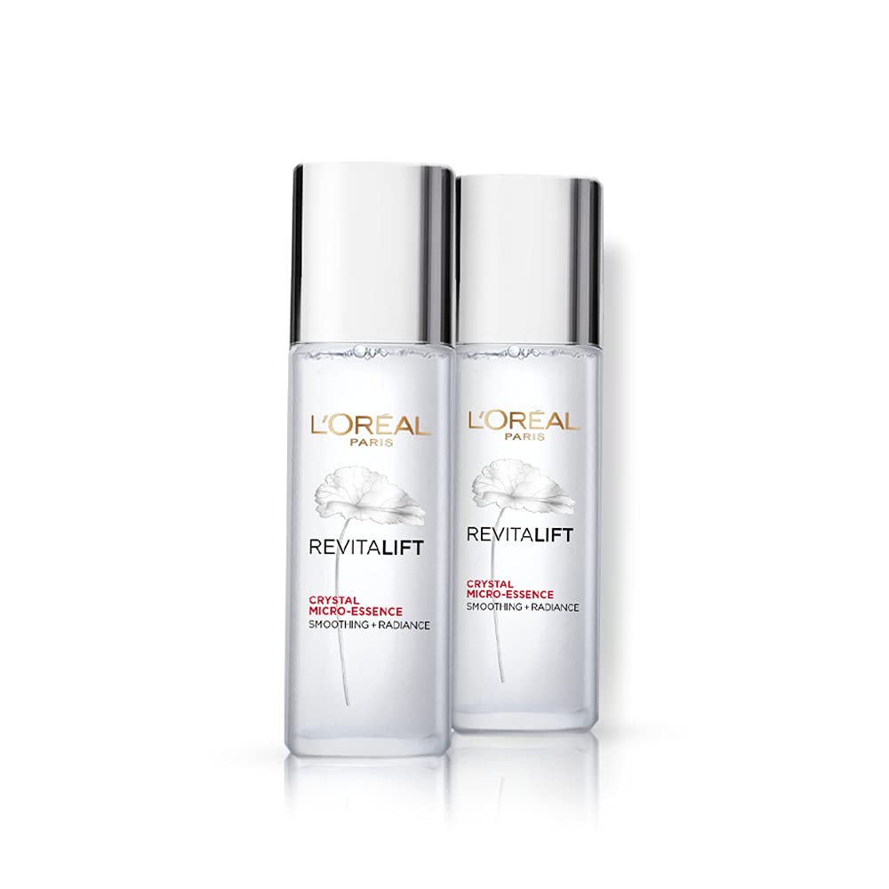 Two 22ml bottles of L'Oréal Paris Revitalift Crystal Micro-Essence