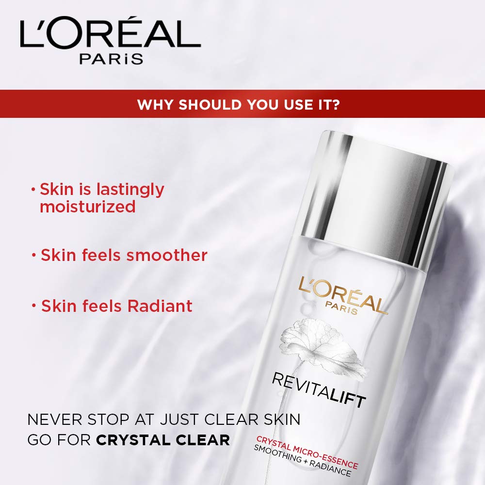 L'Oreal Paris Revitalift Crystal Micro-Essence, Ultra-lightweight facial essence, With Salicylic Acid, For Clear Skin, (pack of 2) 22ml+22ml – view 2