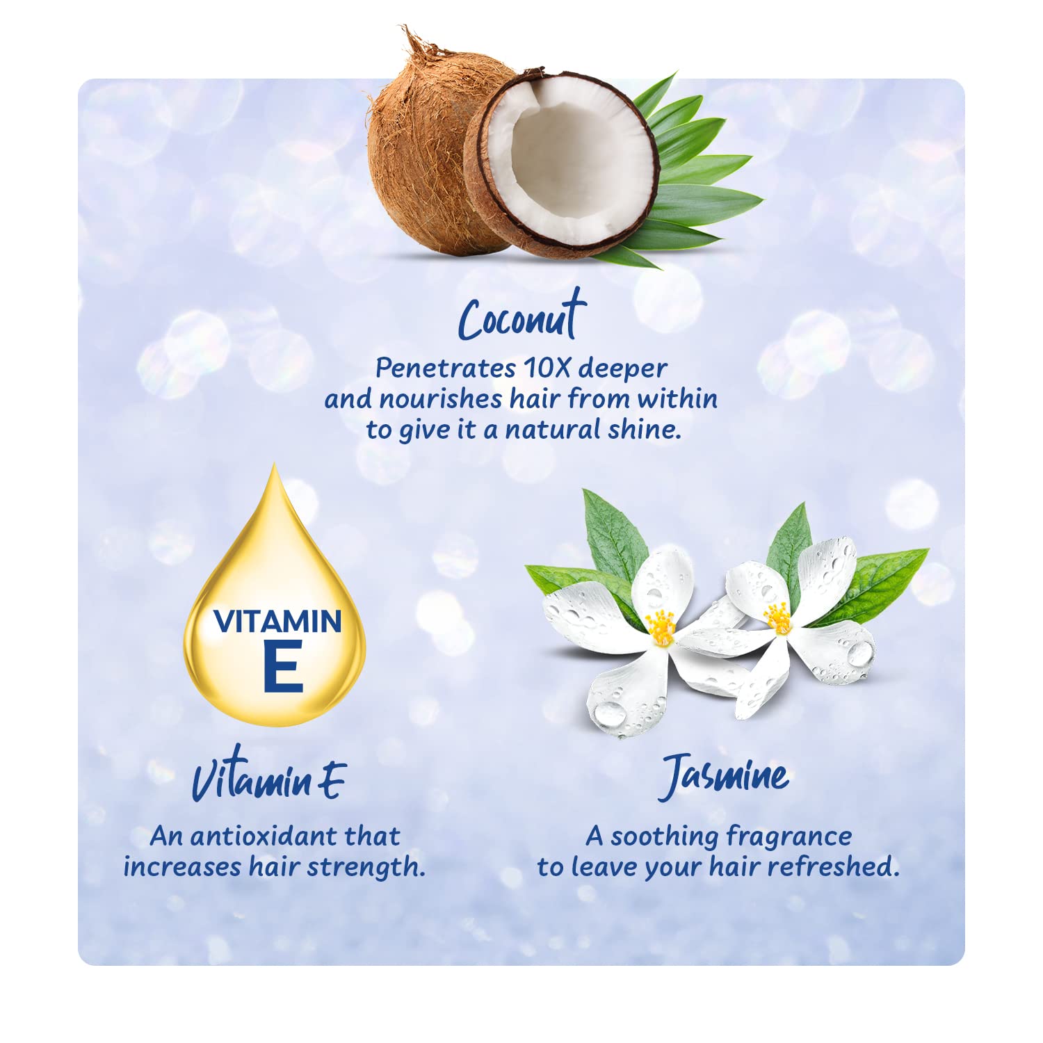 Parachute Advansed Jasmine Coconut Hair Oil with Vitamin E for Healthy Shiny Hair, Non-sticky, 90ml – view 3